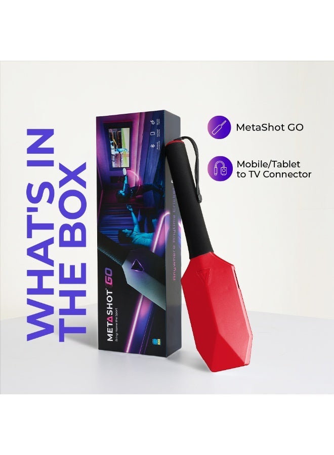 ميتاشوت لعبة مضرب الكريكيت الذكية MetaShot Go مع موصل تلفزيون MHL عالمي وبطاقة VIP رقمية | مضرب ألعاب كريكيت بمستشعر حركة | تطبيق بلوتوث | العب على التلفزيون والهاتف المحمول - Image 2